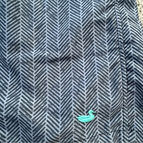 Southern Marsh Black and Gray Herringbone Swim Trunks - Picture 2 of 5